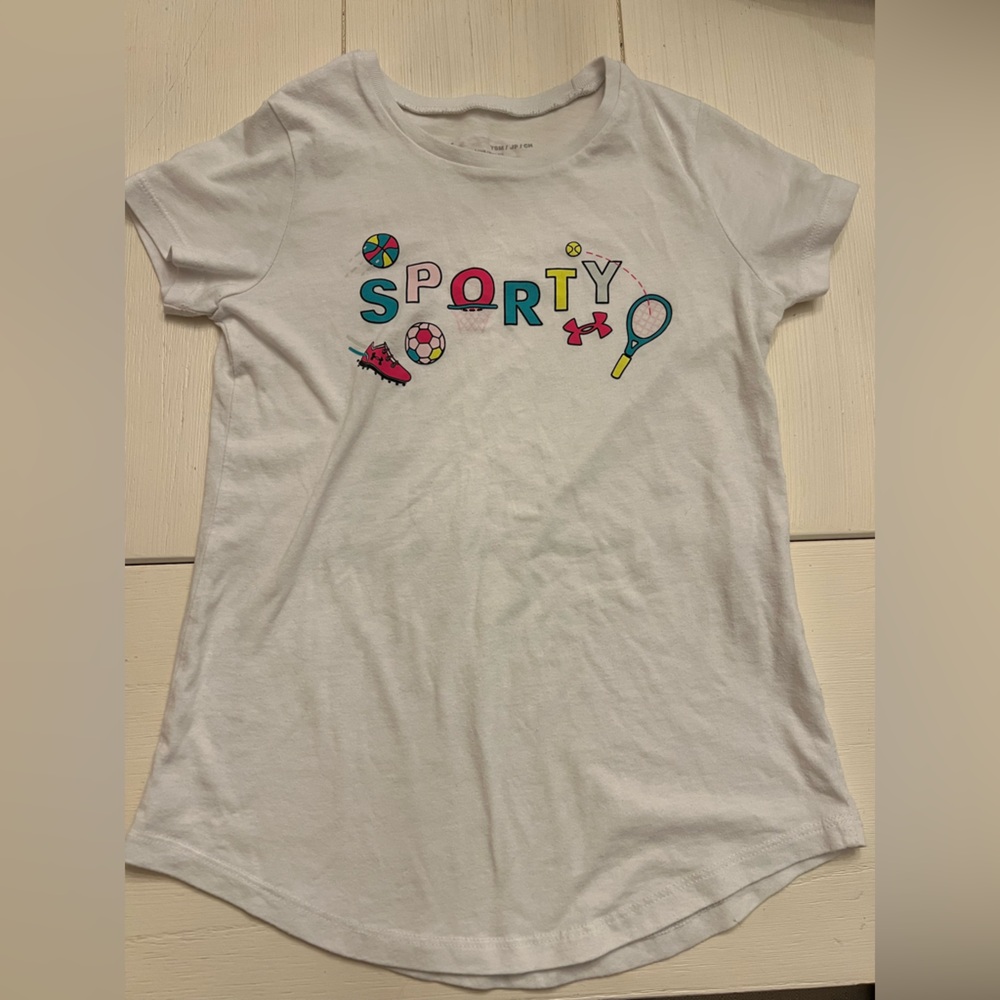 Under Armour Kids Girls White Sport Graphic Tee